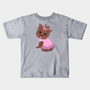 Yorkie girl Kids T-Shirt